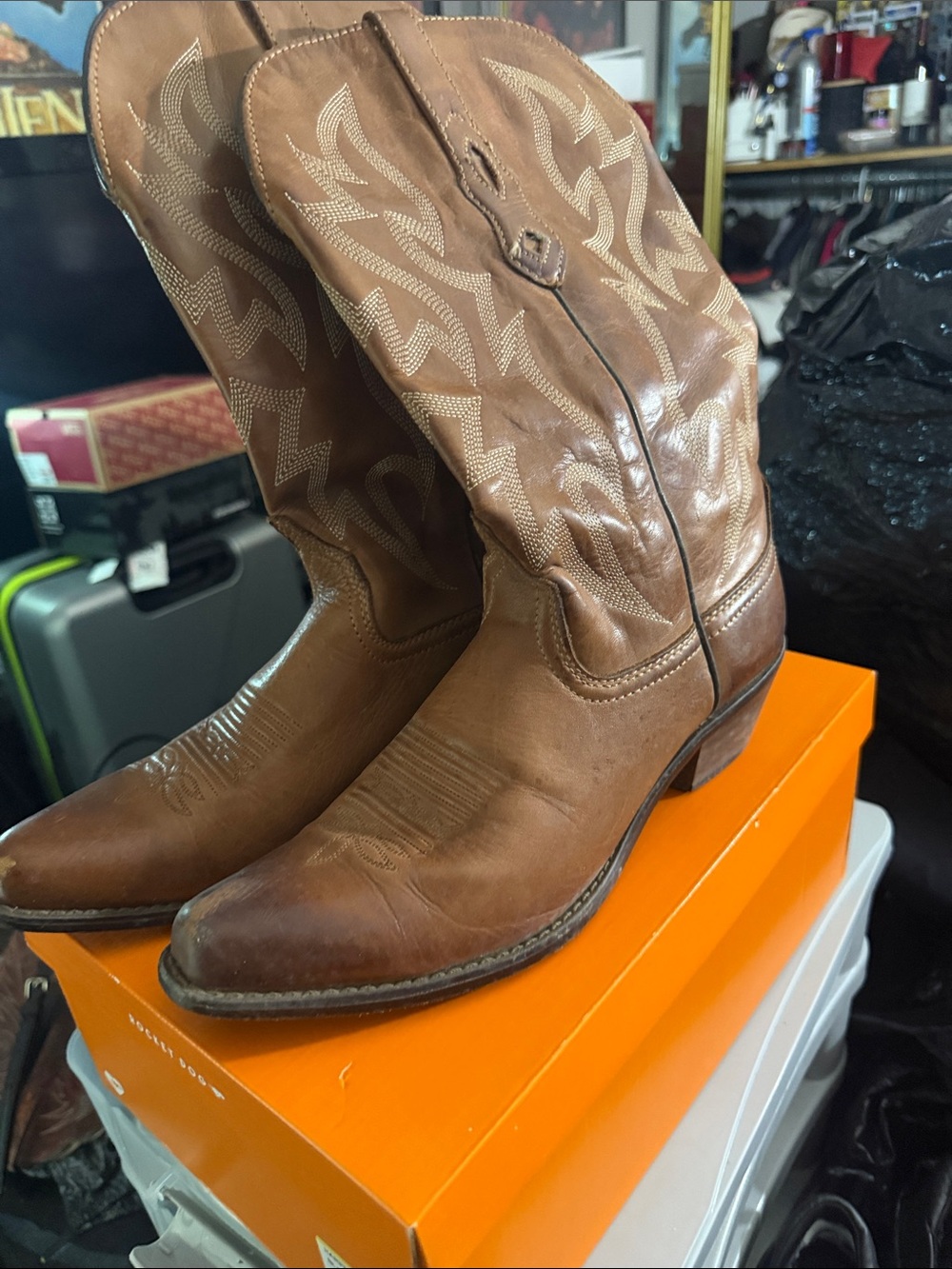 Nocona NL1604 Lantana Brown Leather Western Cowboy Boots Women’s 9B